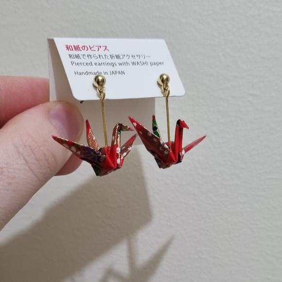 Japanese hair tie and origami earrings - Picture 2 of 6